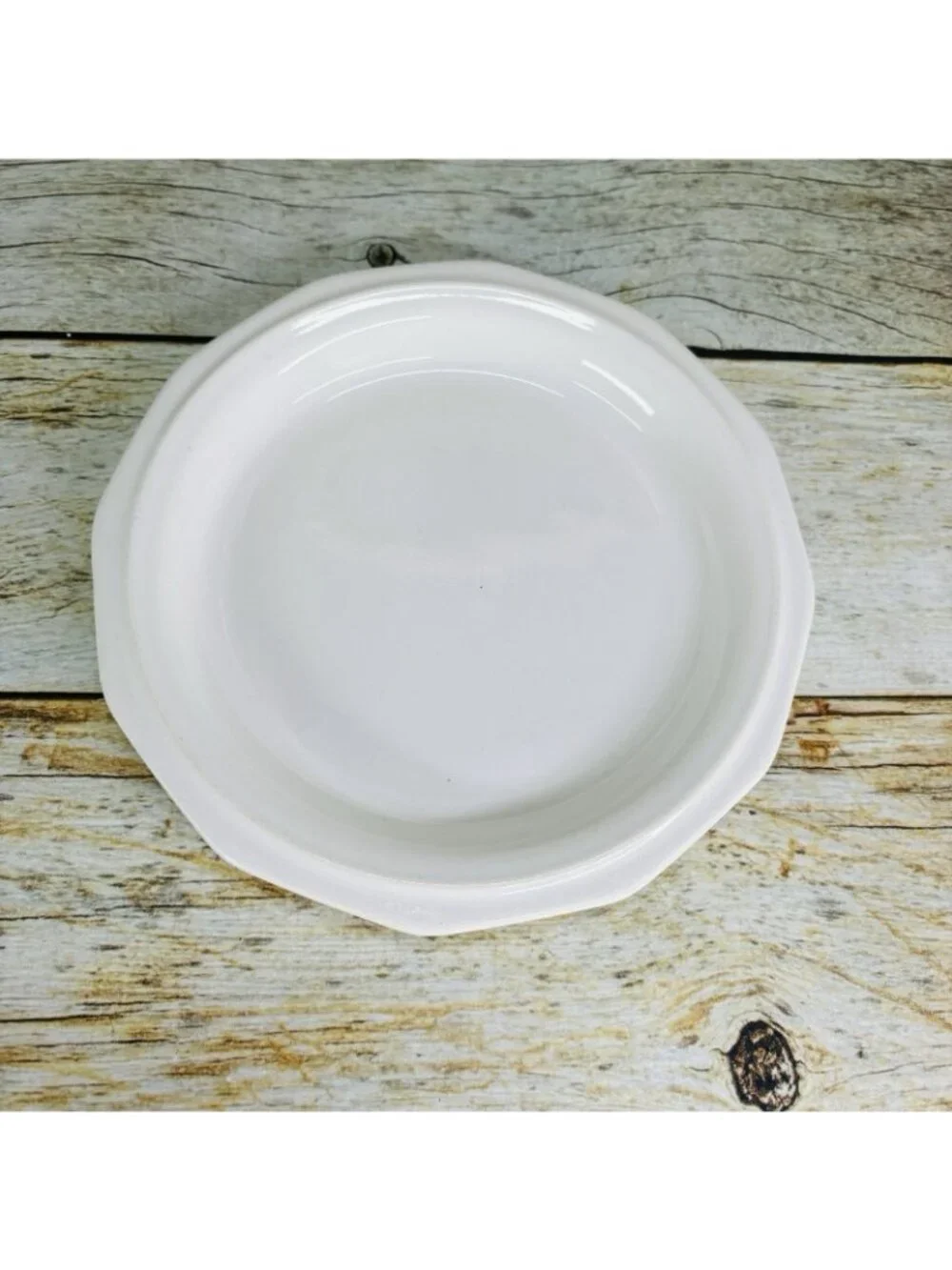 Pfaltzgraff HERITAGE WHITE Multisided Castle Mark Stoneware Salad Plates Set 6